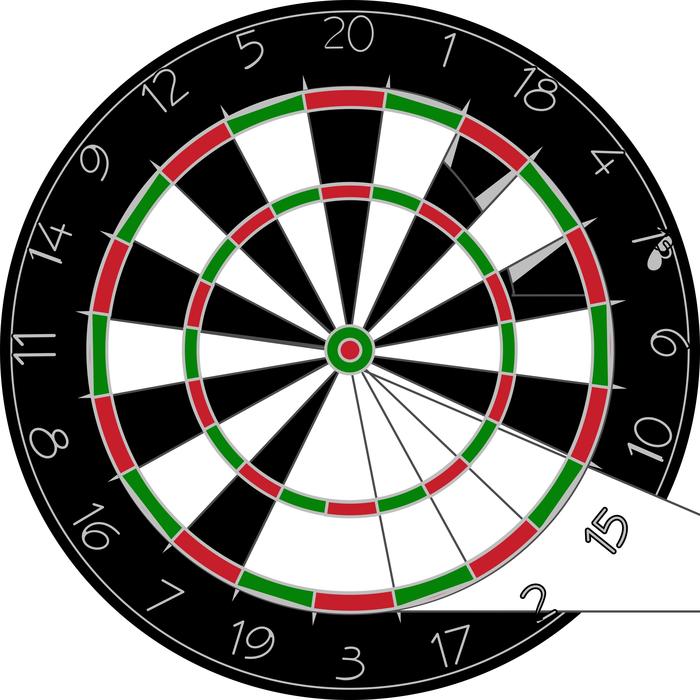 graphic dartboard on white background