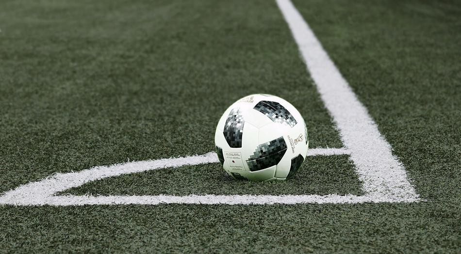 football ball on the corner