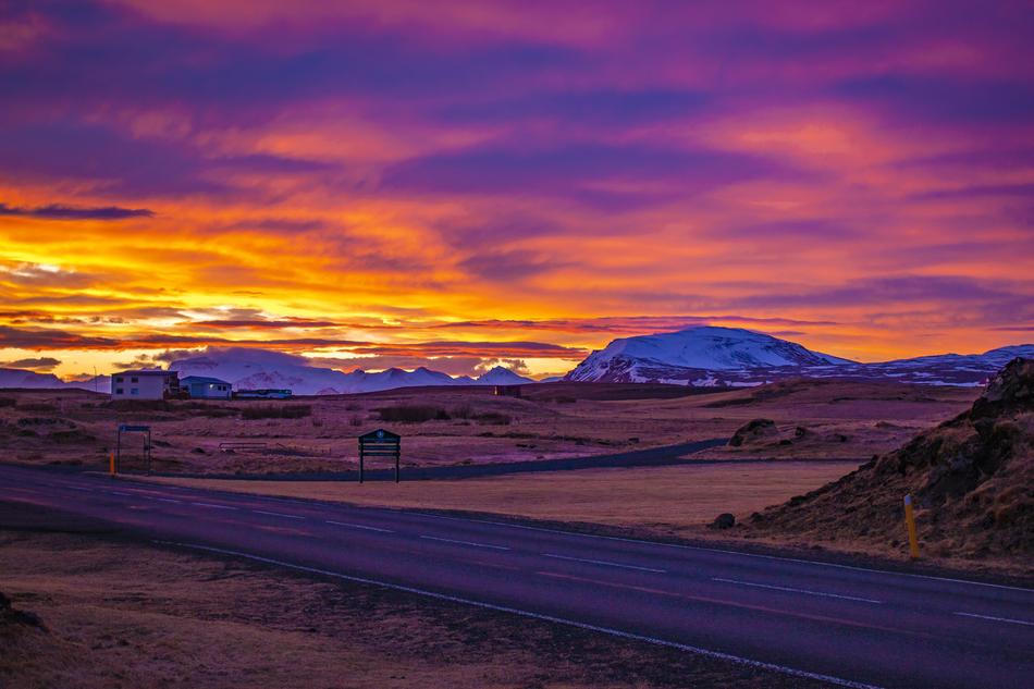 dark clouds in the sky during sunset in iceland