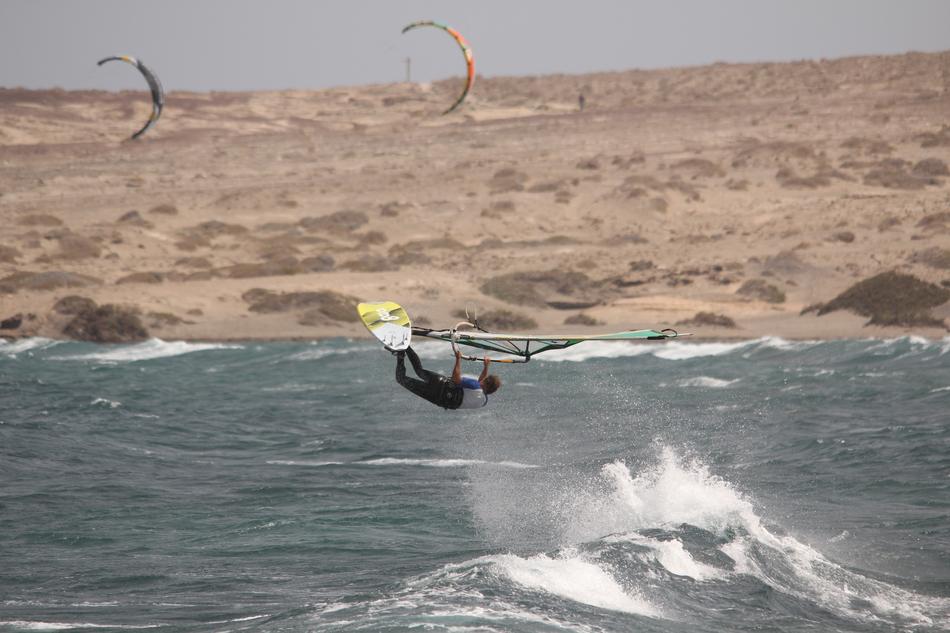 wind surfing on the coast of Tenerife