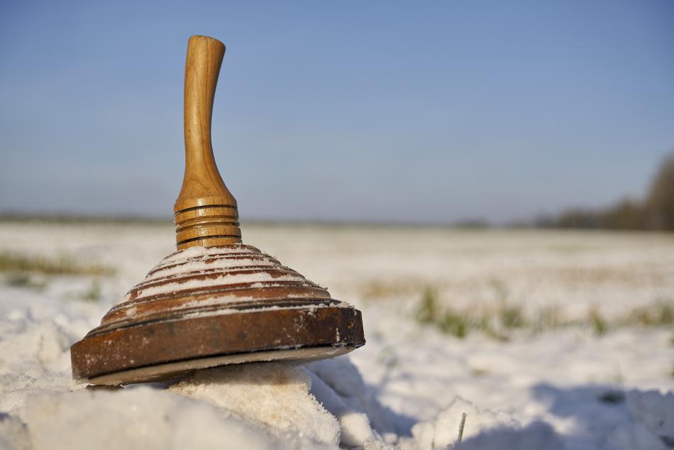 curling stone on Snow outdoor