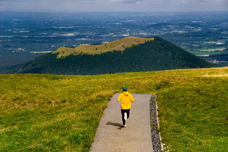 Runner on mountains