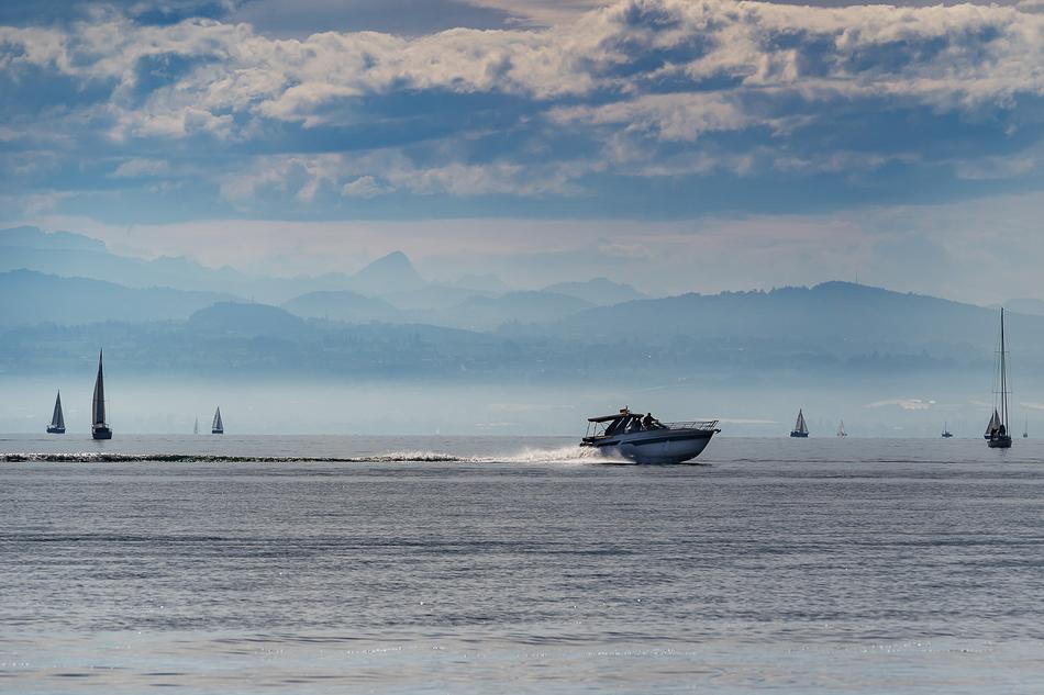 speed boat on the Lake Constance