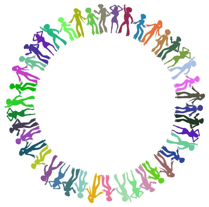 discotheque frame people drawing