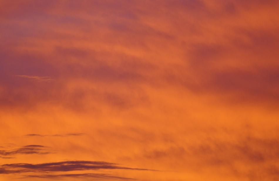 clouds in the orange sky