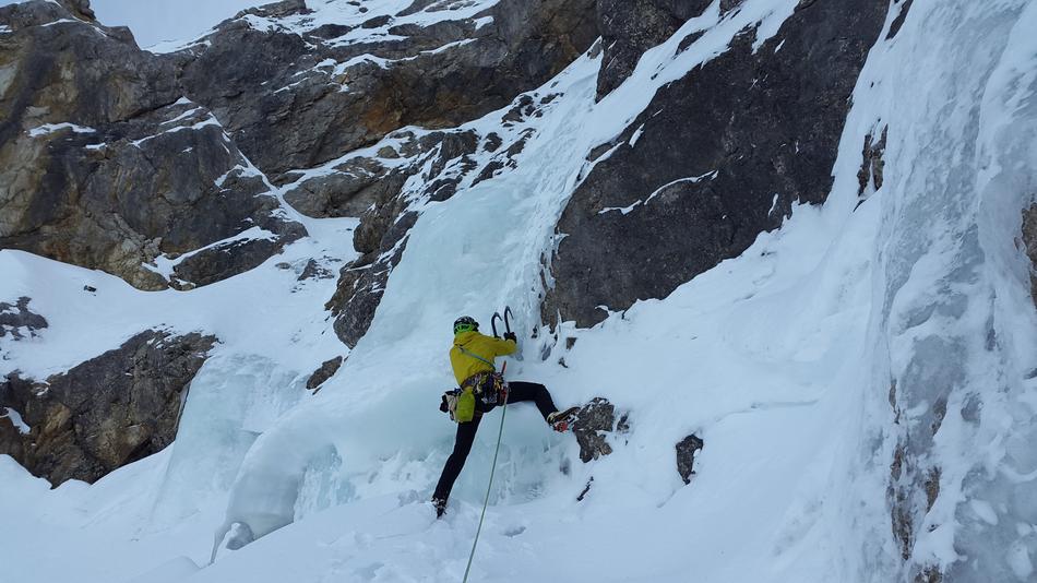 extreme climbing on the glacier