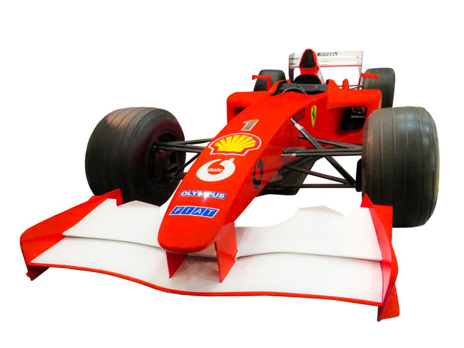 red racing car on white background