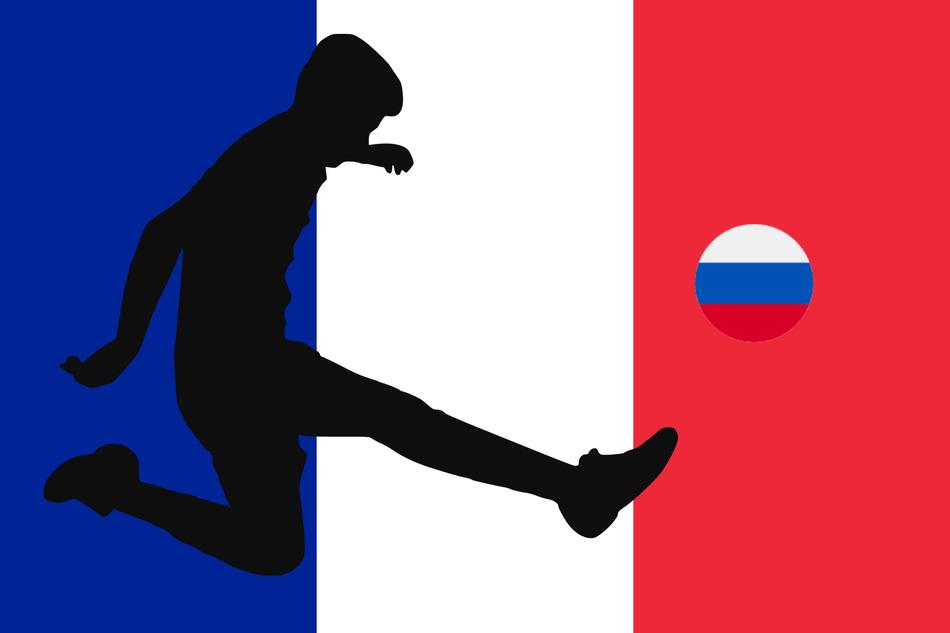 player character against the backdrop of the French flag