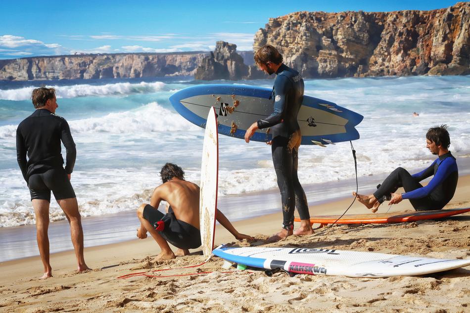 Surfer on Beach Ocean