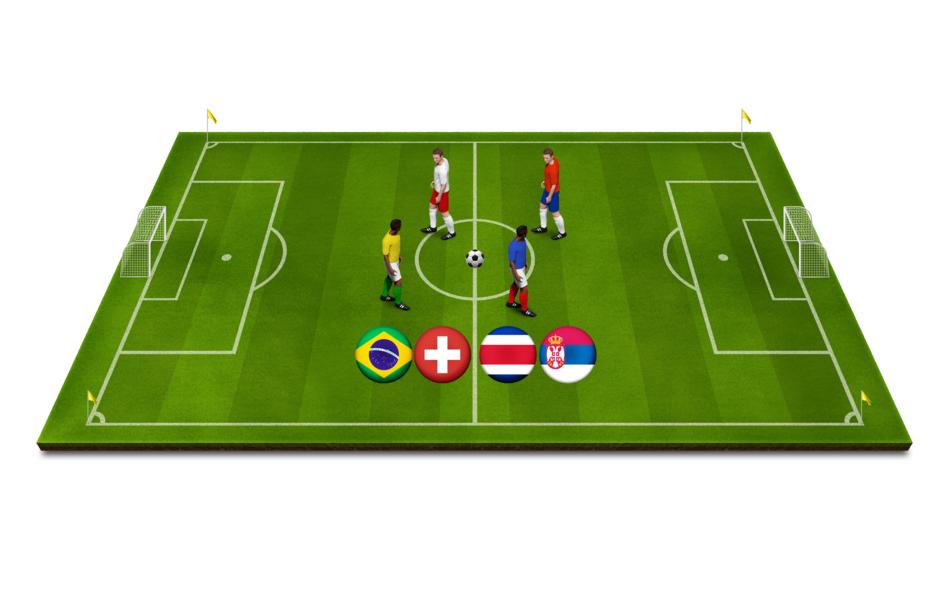 3D visualisation of football field with players