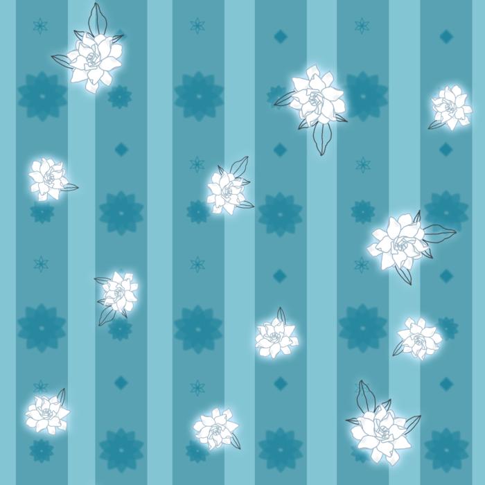 clipart of white and blue gardenia flowers