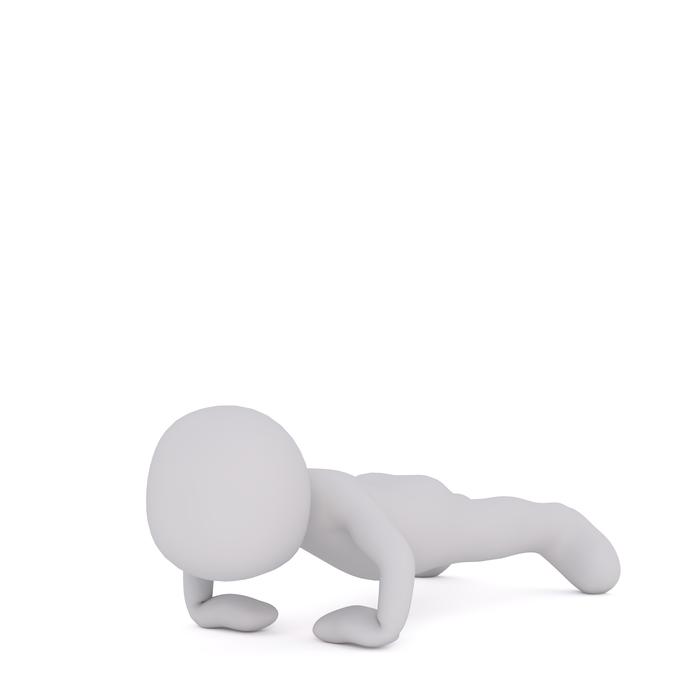 3d human model push up from the floor