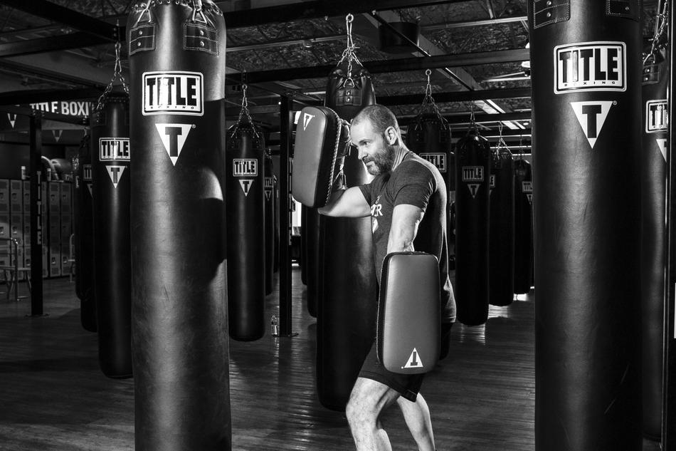 Boxing Sport in black and white background