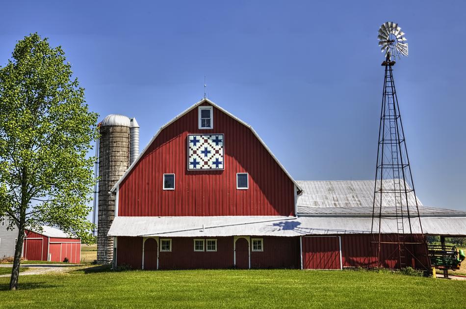 barn with windmill