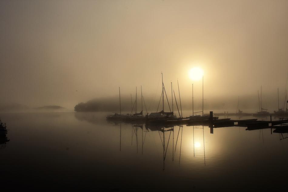 foggy morning on the Bostalsee