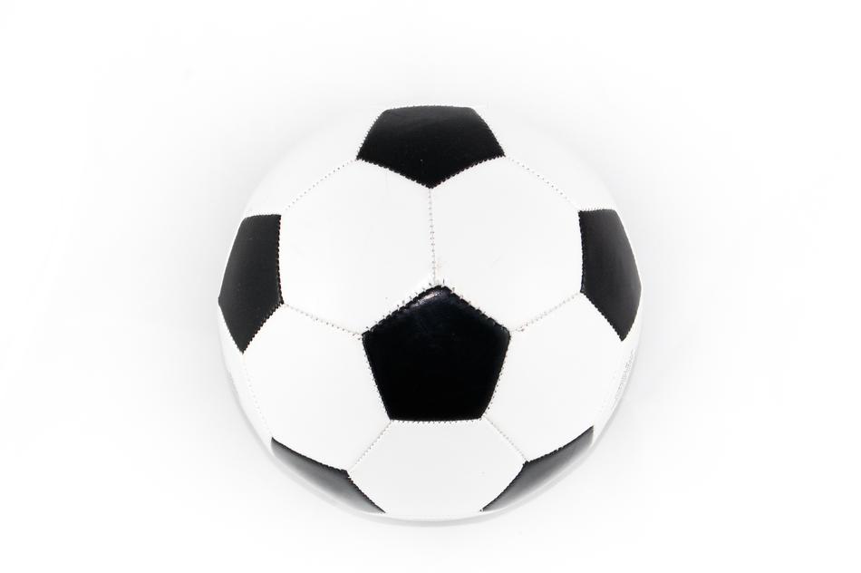 photo of a soccer ball on a white background