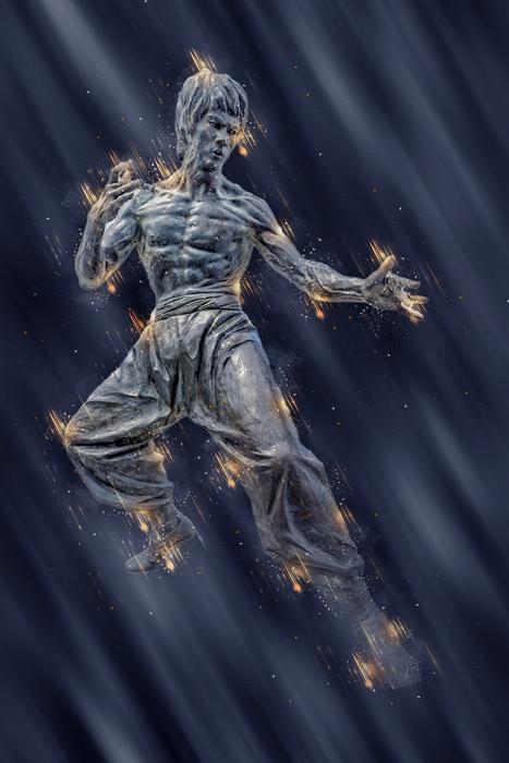 digital image of karate sculpture