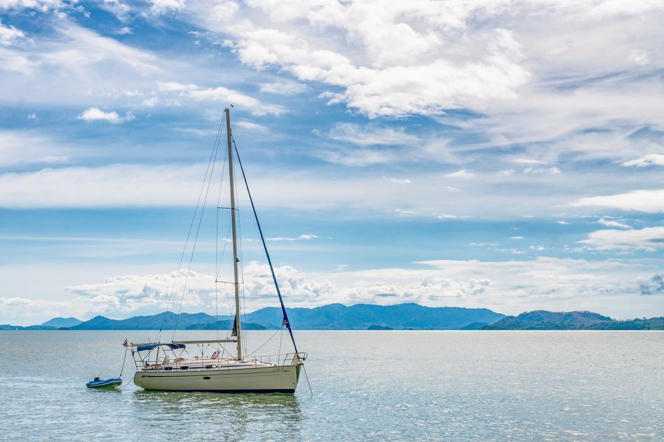 sailboat in the ocean in thailand