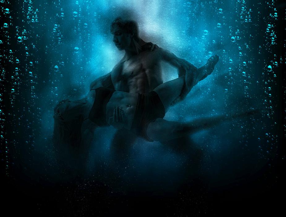 dancers silhouettes on blurred background