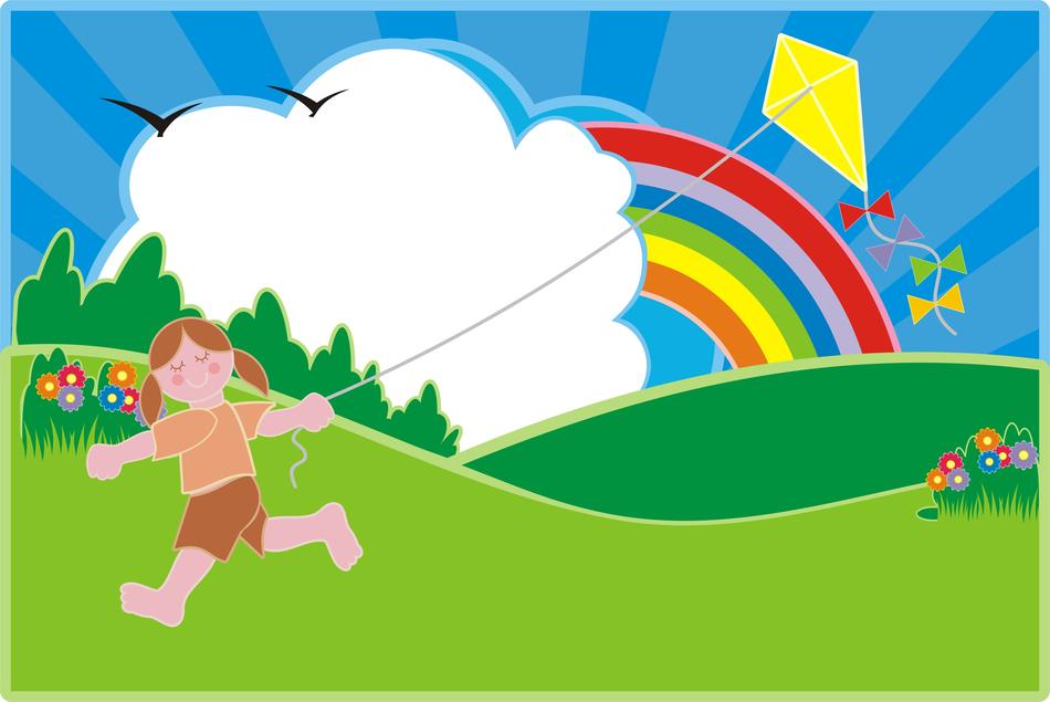 hill meadow fly fun park bird drawing