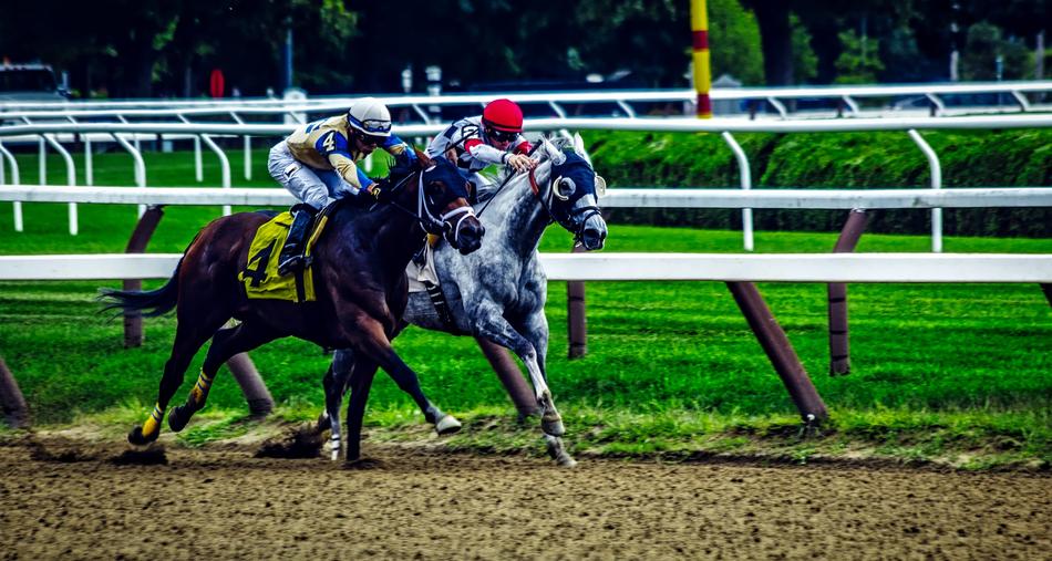 People on the horse racing in Saratoga Springs in New York, USA