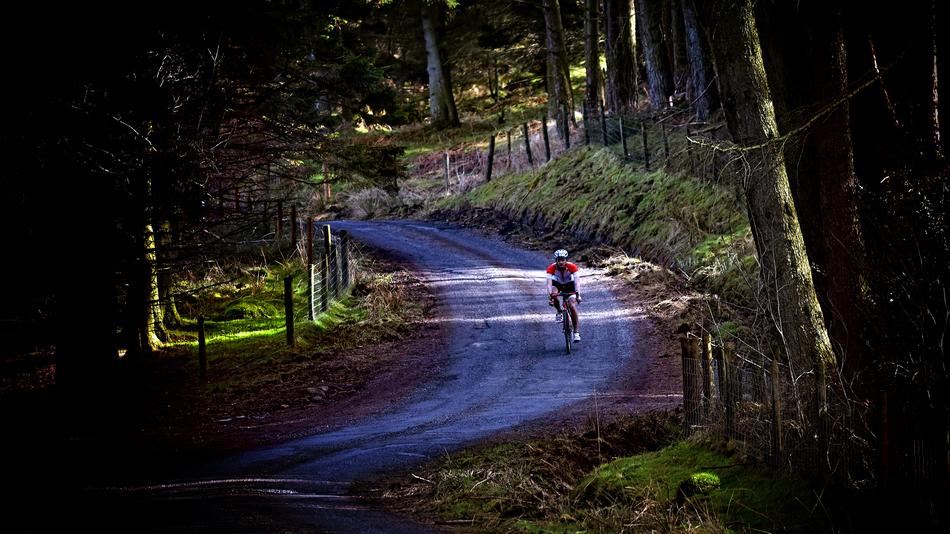Cyclist Landscape Hill