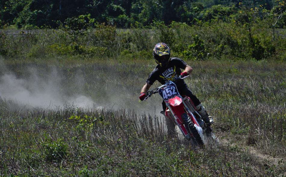 motocross on green grass