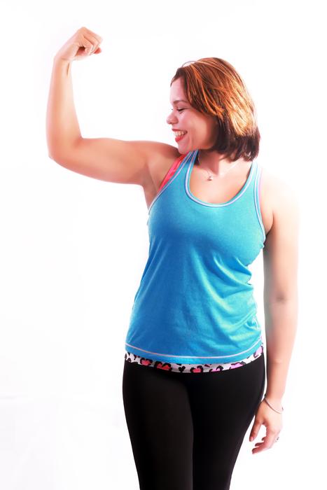 strong woman posing
