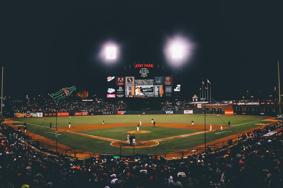 playing in the stadium at night