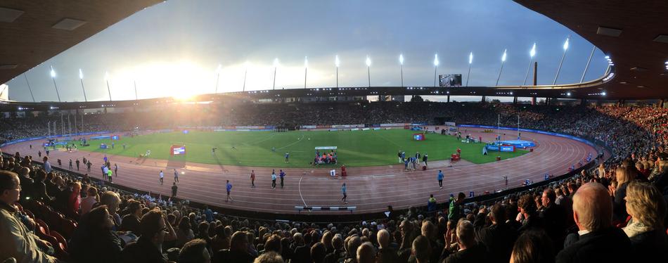 panoramic view of Zurich Letzigrund Meeting show