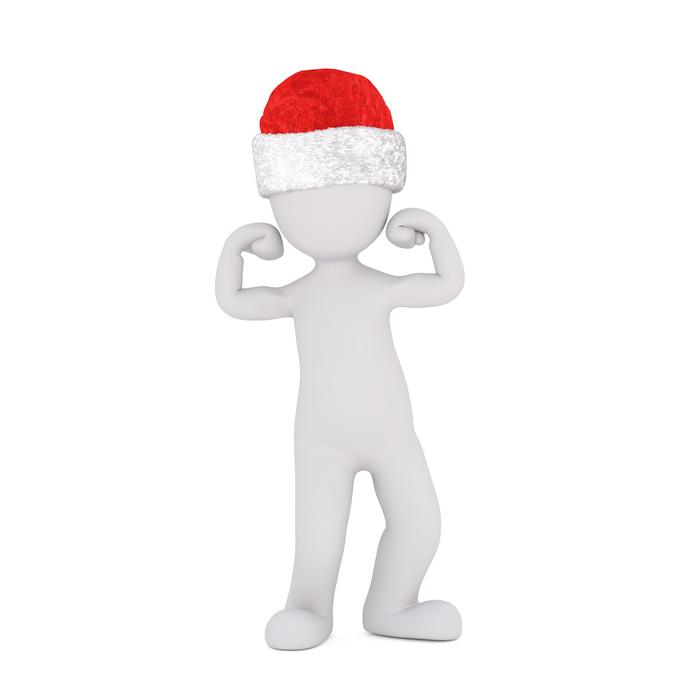 Christmas White Male Full Body red hat