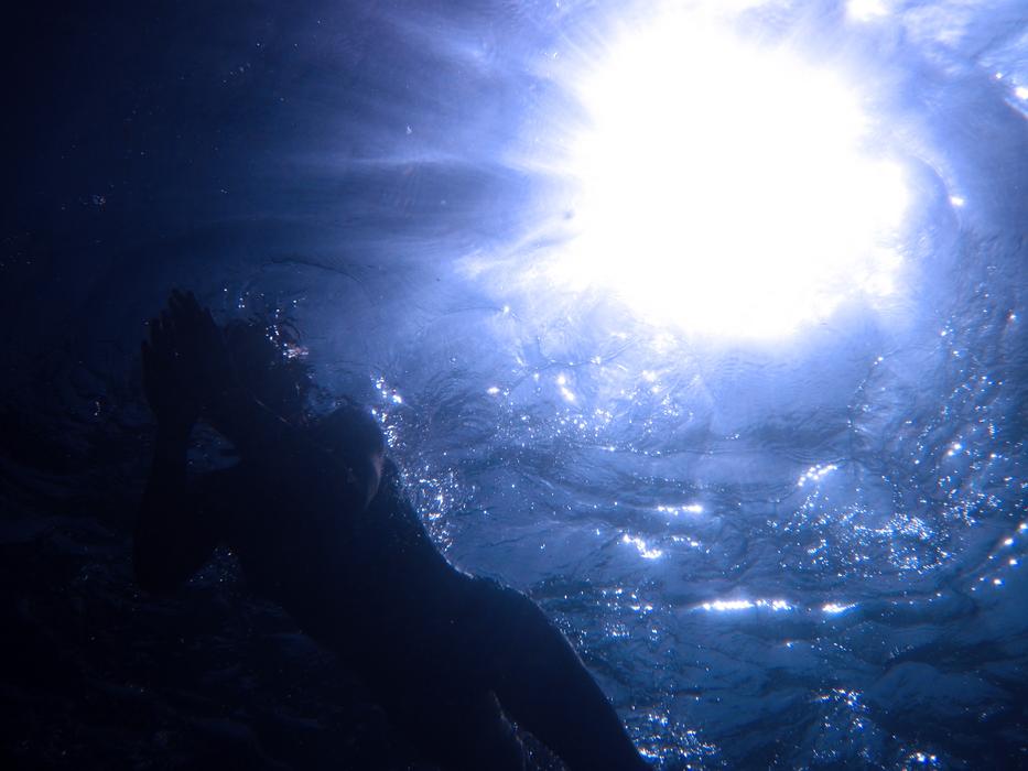 Below Beneath Blue water