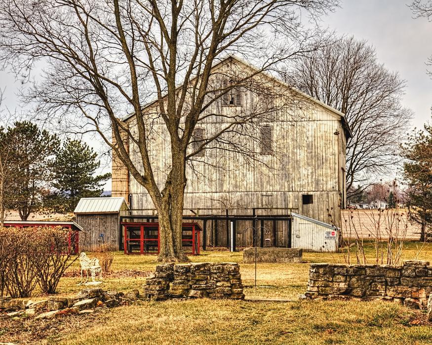 wooden Barn at fall, usa, ohio
