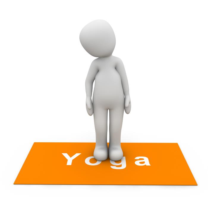 3D model of a person on a yoga mat