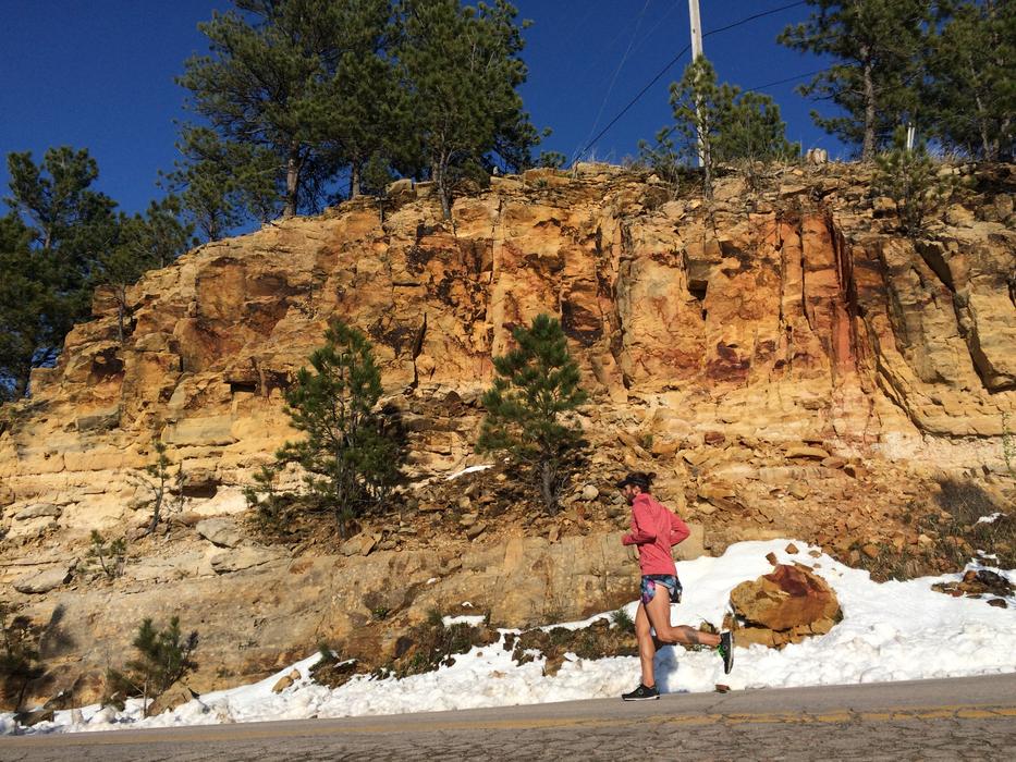 Running Sports Exercise near cliff
