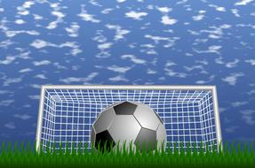 ball in front of the goal in football as an illustration