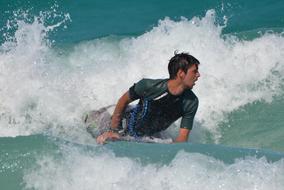 Ocean surfboard action