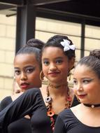 dancer girl in black costumes