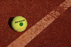 ball on the field in tennis