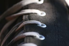 sports shoes with laces close-up