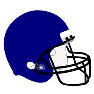 blue football helmet on white background