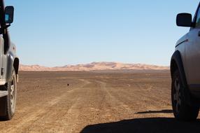 rally in the desert of morocco on a sunny day