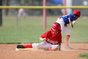 Baseball Little League on the field in a blurred background