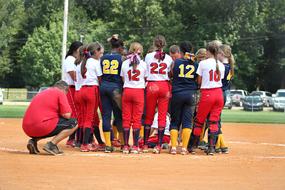 Team Softball Players on competition