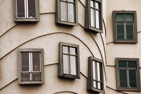 windows on a modern building in the czech republic