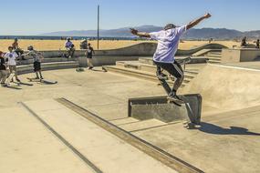 skateboarding in the city on a sunny day