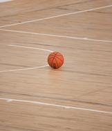 basketball ball on the court near the line