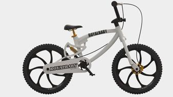 Conceptual design of the white and black bike, clipart