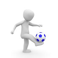 3d model of a man with a soccer ball