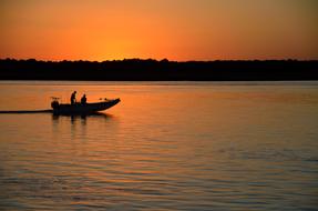 Silhouette Boat at Sunset
